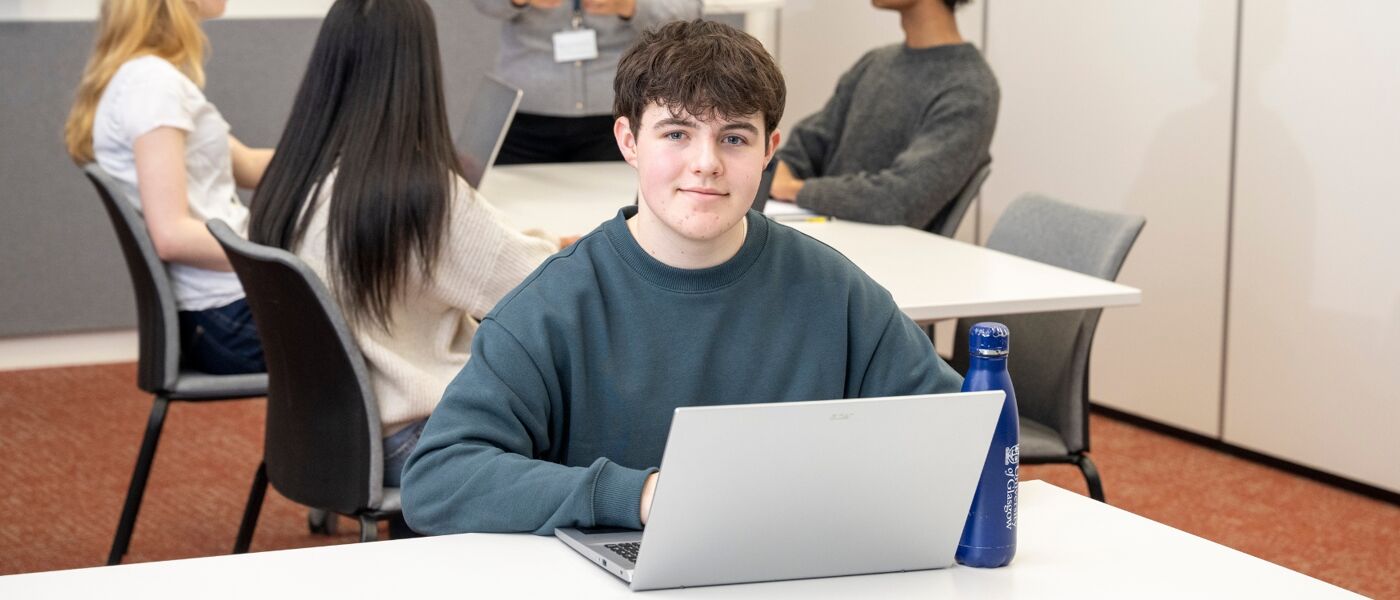 Student with laptop