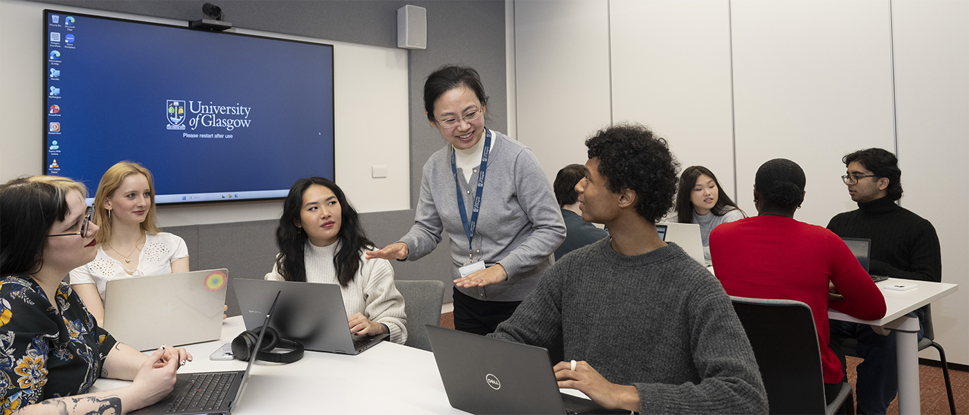Students in a class with Urban Studies lecturer, Professor Jing Yao