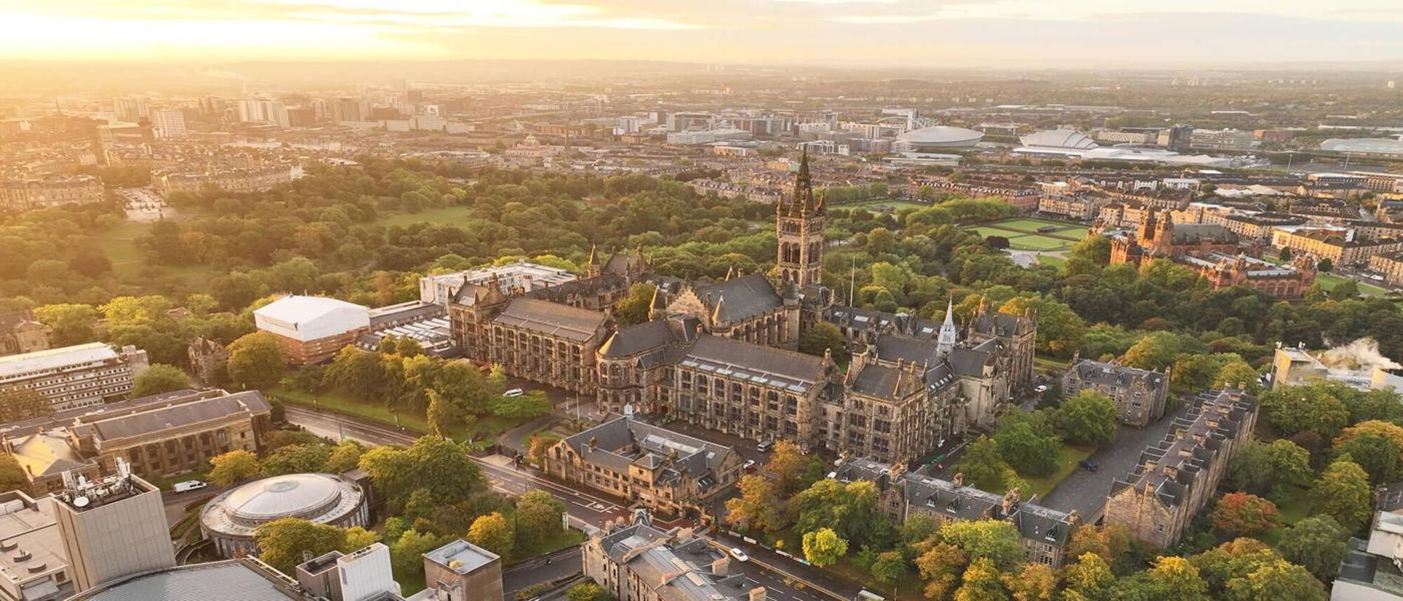 Aerial image of the main campus