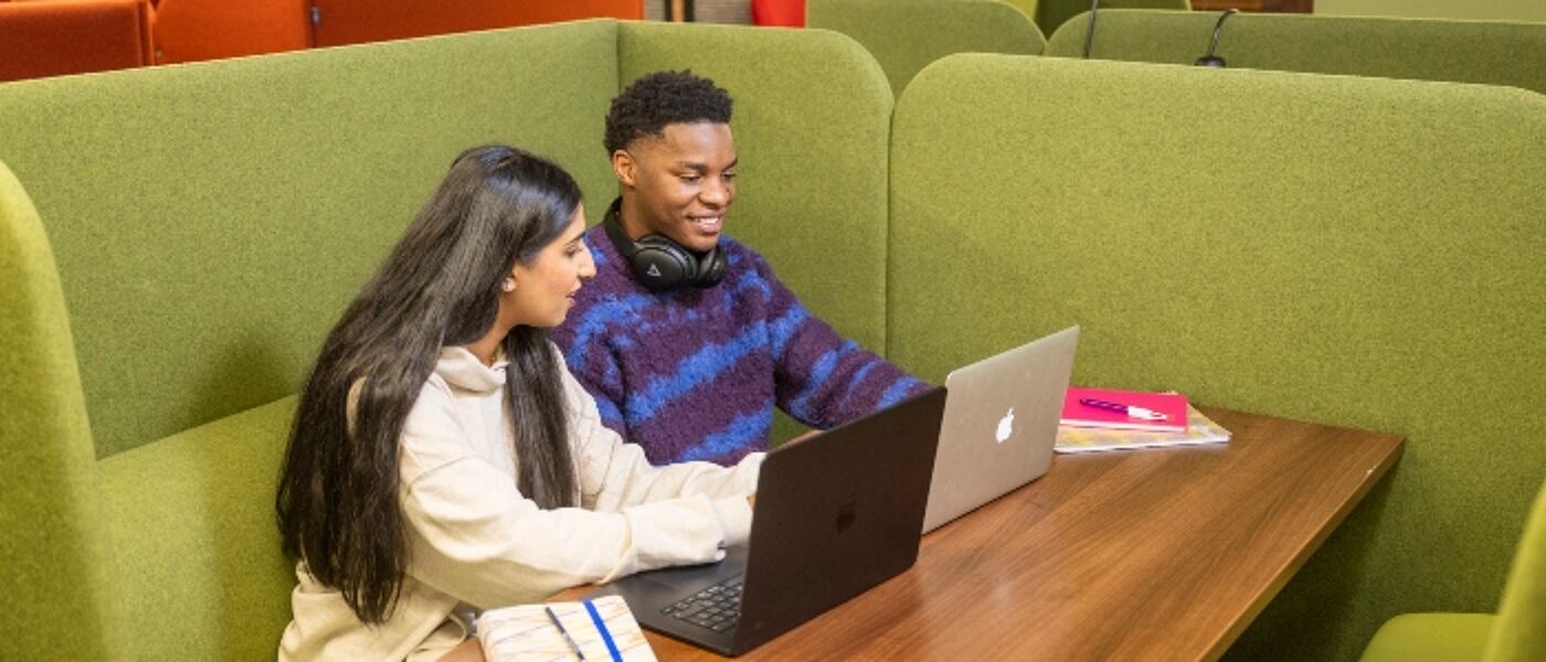 Students studying in the Library