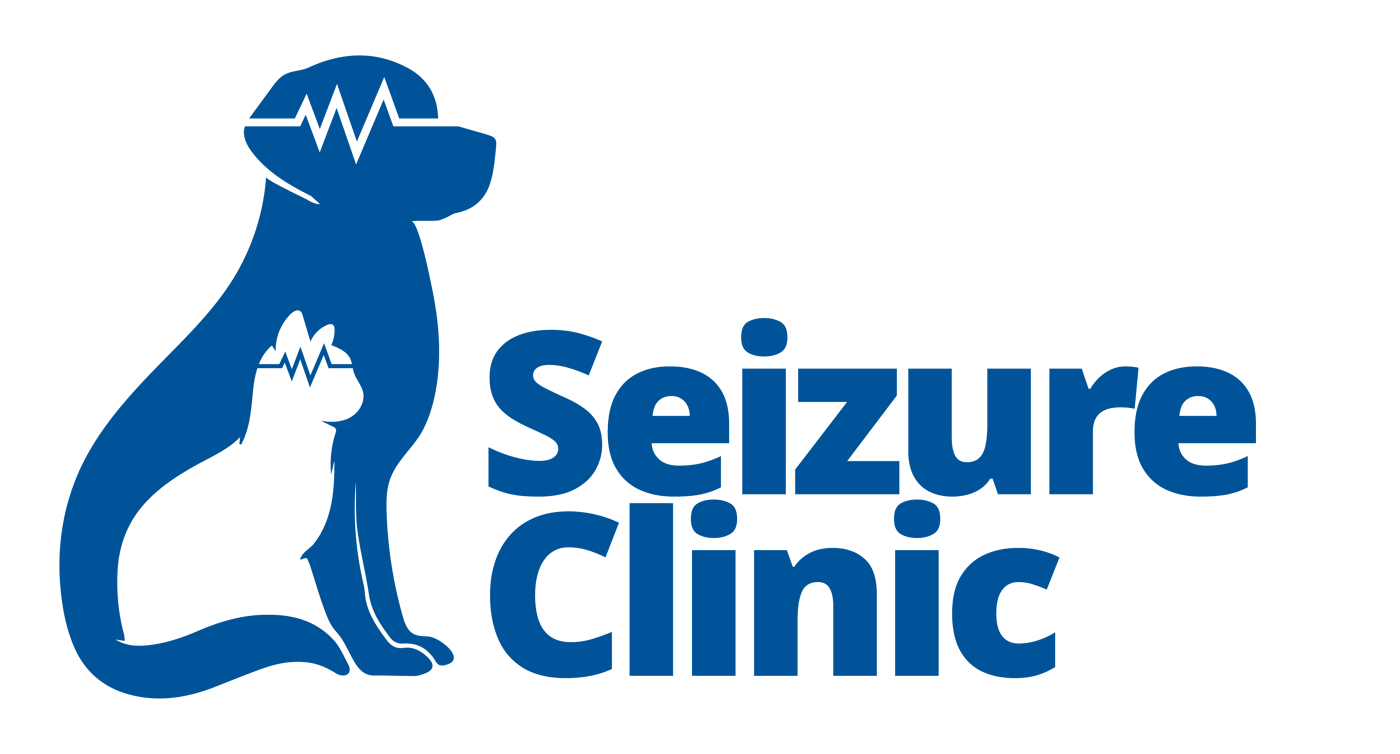 Words 'Seizure Clinic' and a blue graphic of a dog and a cat