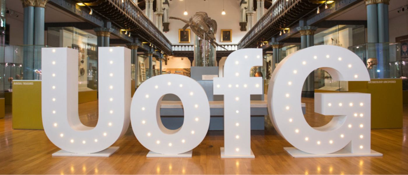 U of G lightbox in the Hunterian Museum