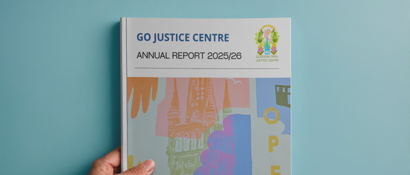 GO Justice Centre annual report 25/26 front cover