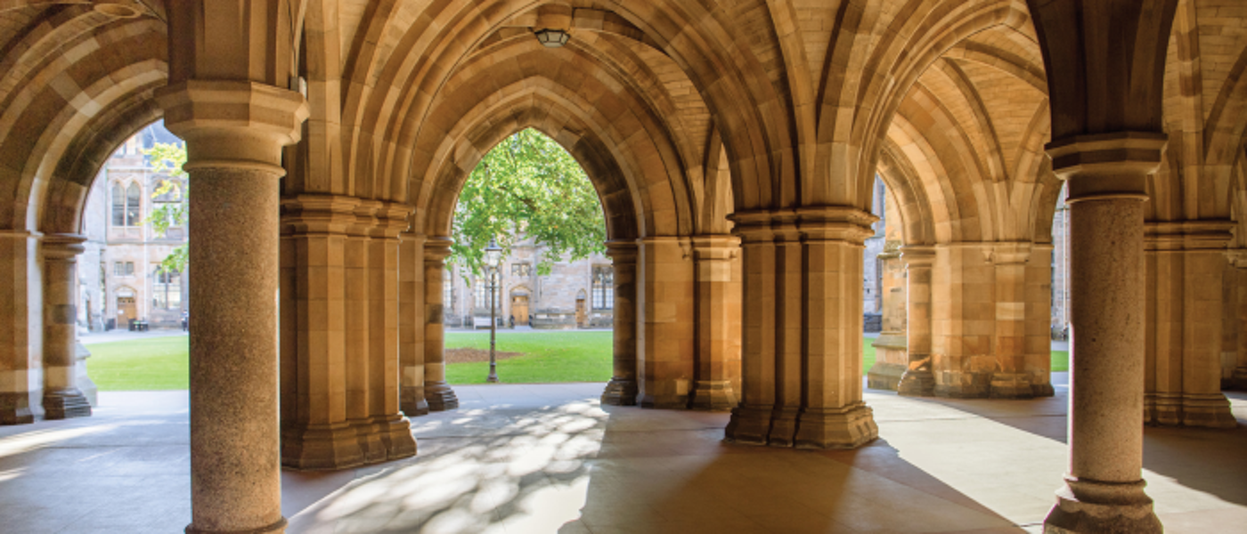 cloisters looking onto the quad
