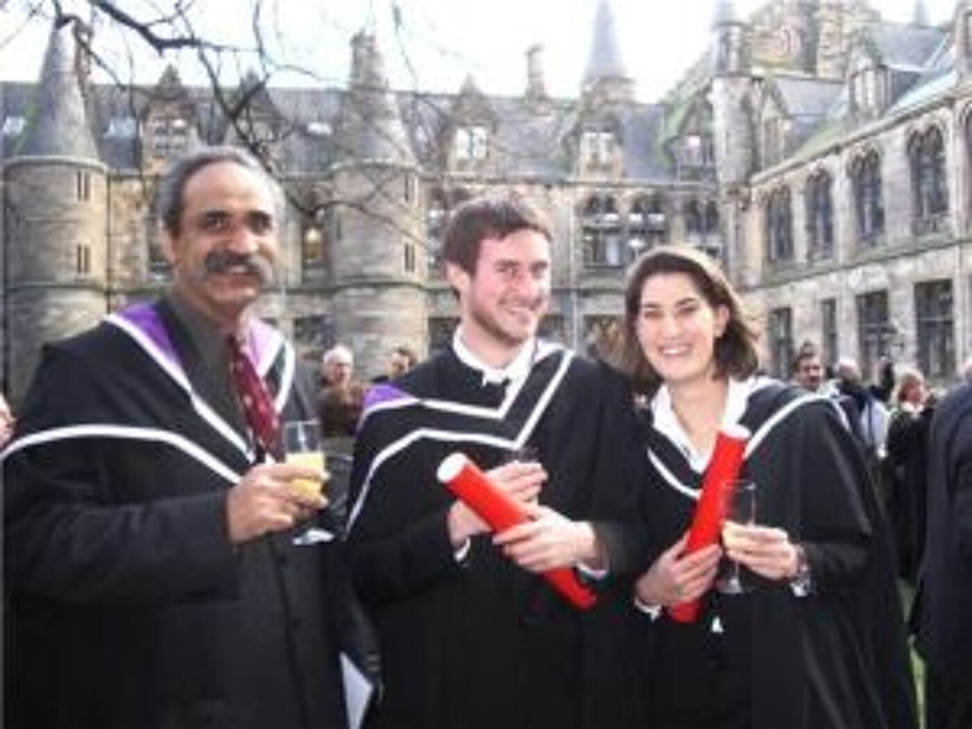2008-09 War Studies students at their graduation ceremony in December 2009:  Aamir Cheema, Matthew Cruickshank and Celine Buescher (thanks to Celine for the photo!)