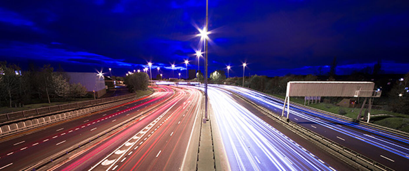 Glasgow motorway at night