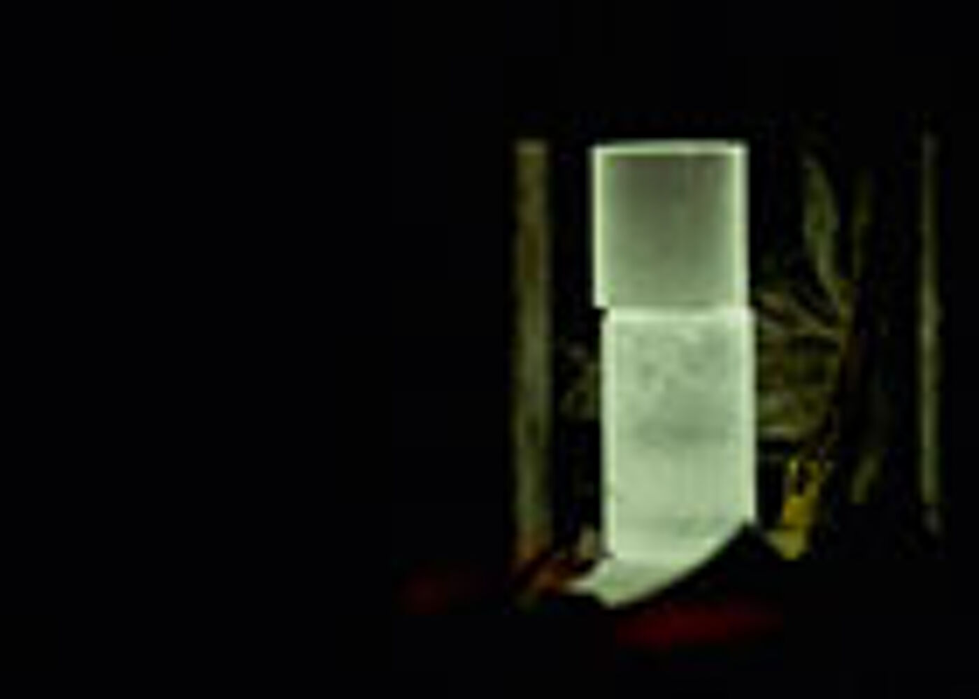 Caesium iodide crystals glowing in the radioactivity emitted by one of Soddy’s surviving samples.