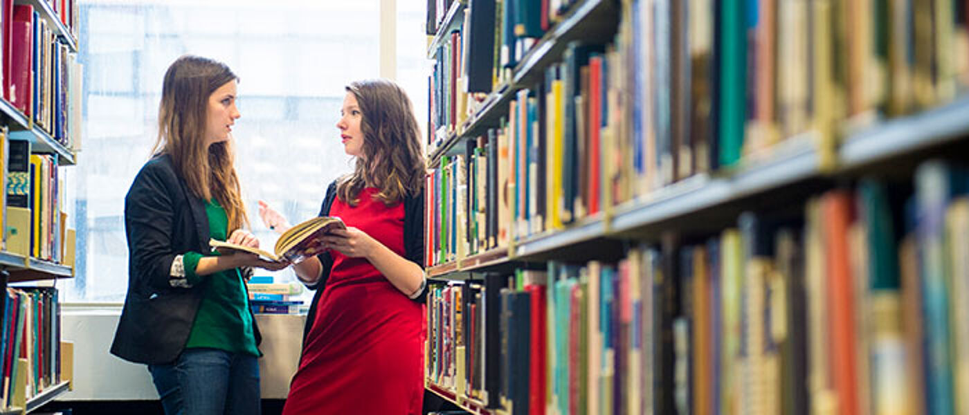 Students in the library