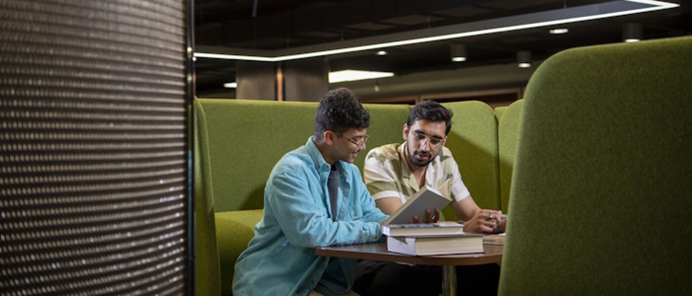 Student sitting in the library