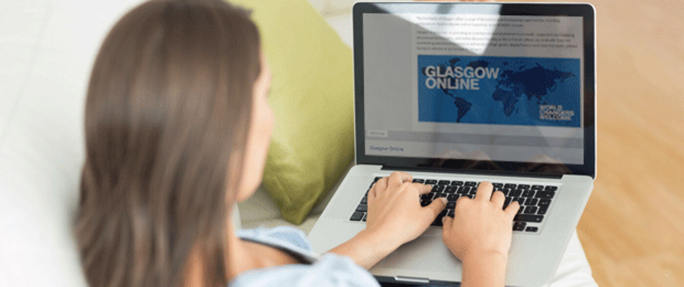 Student at home on laptop 