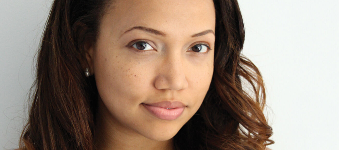 Aisha Kasim, closeup face, letterboxed