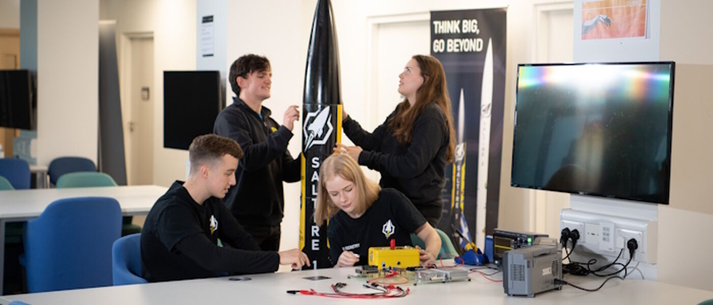 Engineering students working in class