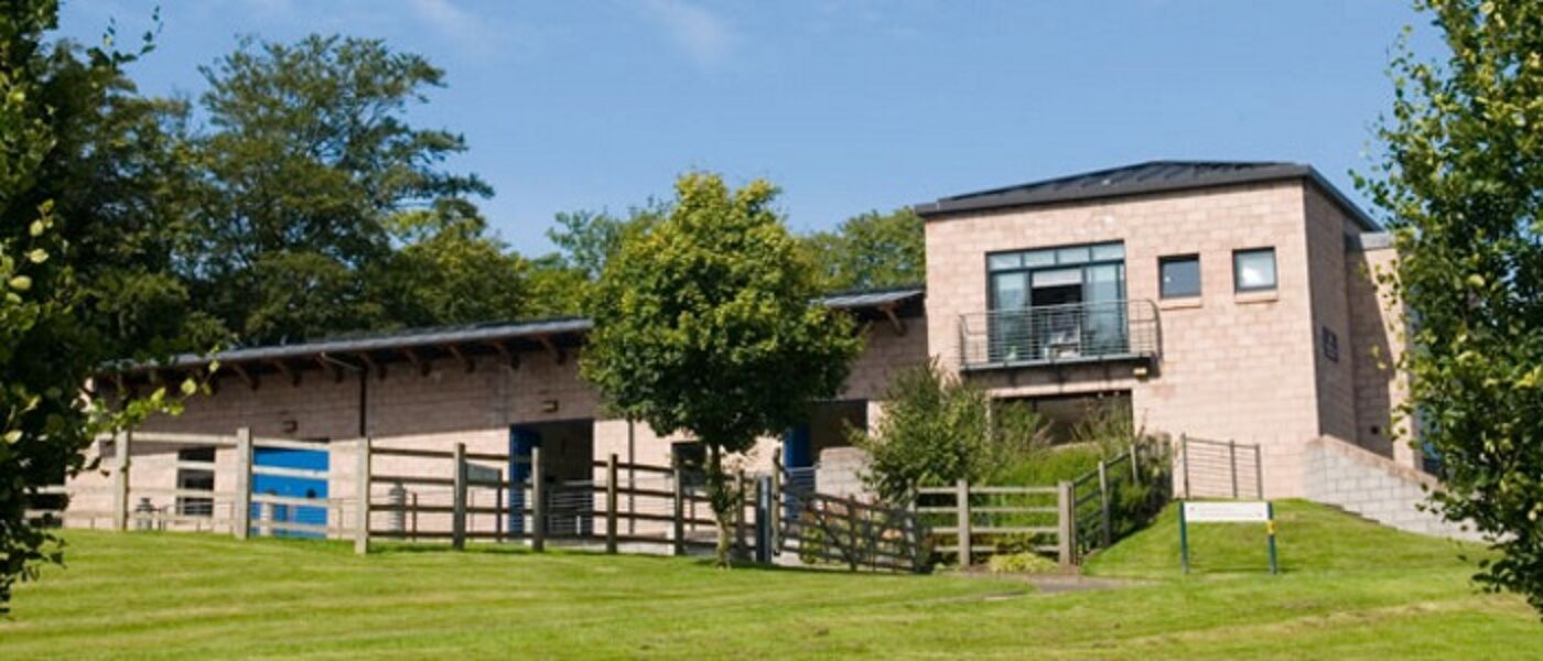 The outside of the Weipers Equine Hospital