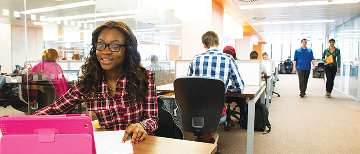 students on campus