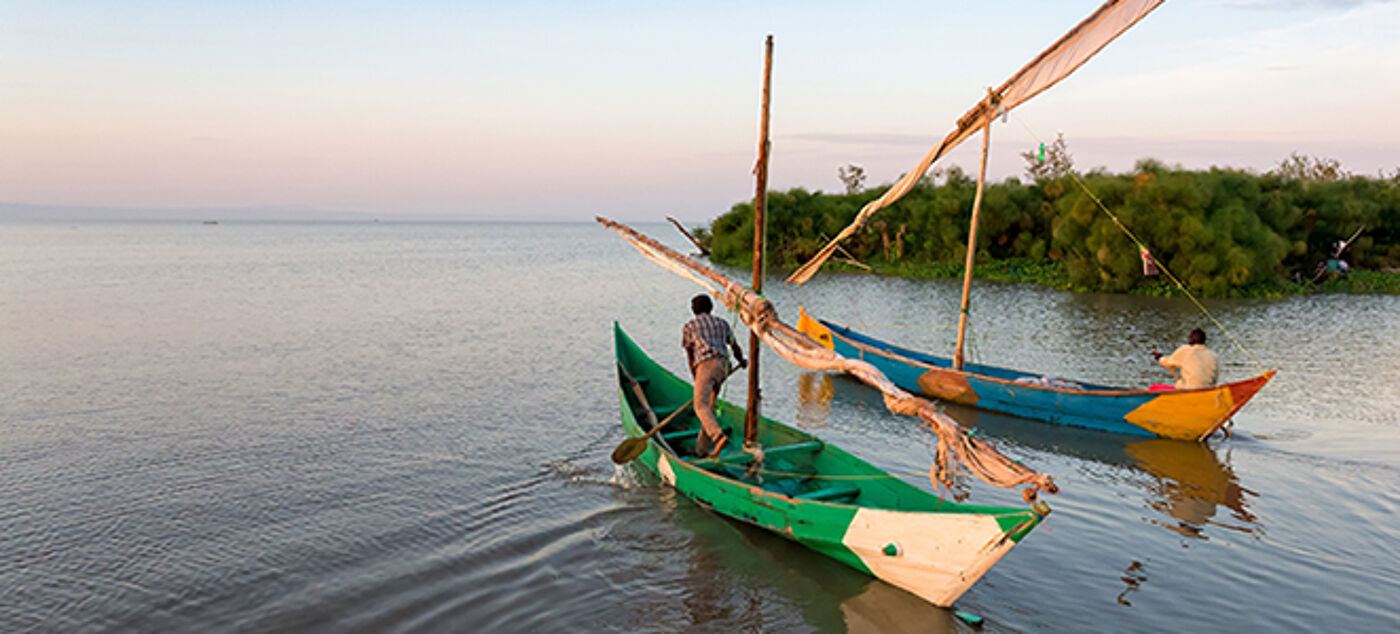 Boats on Lake victoria, Uganda