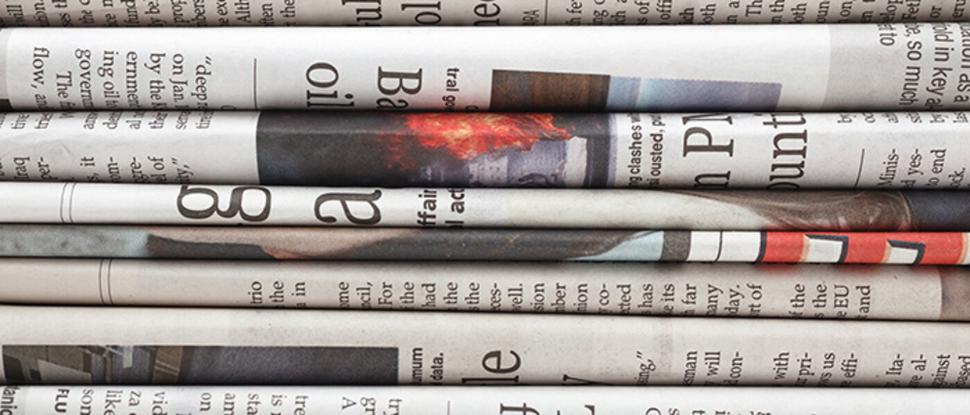 A stack of newspapers