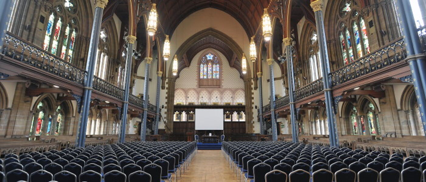 Bute Hall with theatre style set up