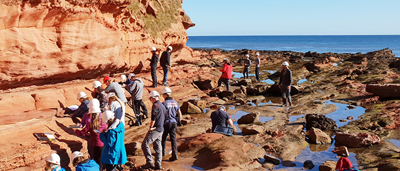 Students conducting a field class in Pease Bay