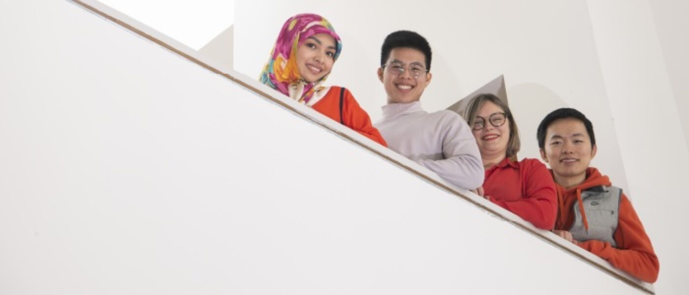 Students in the Fraser Building