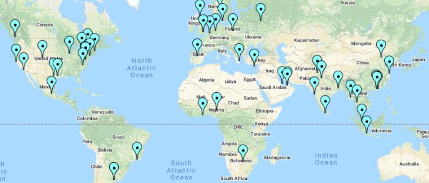 Alumni Association map of the world