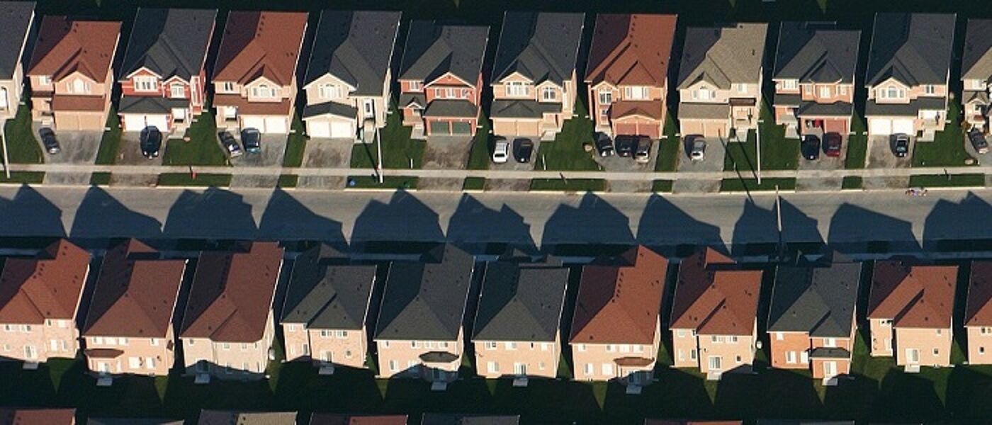 Rows of houses from above