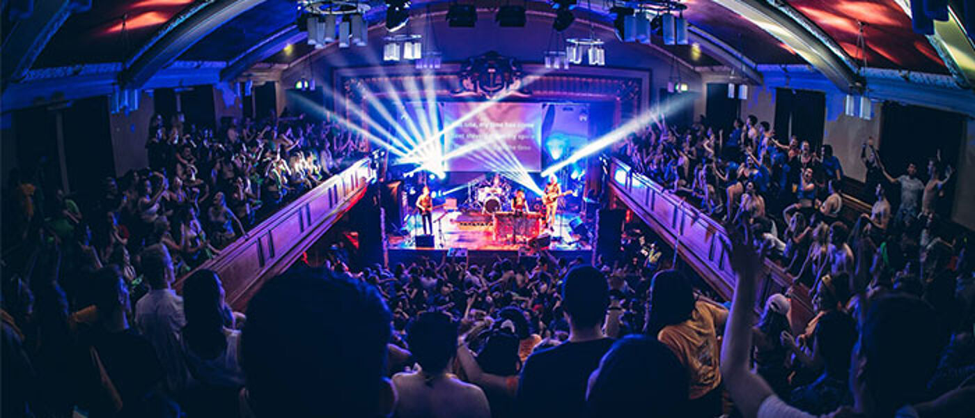 Crowd at a gig at the GUU