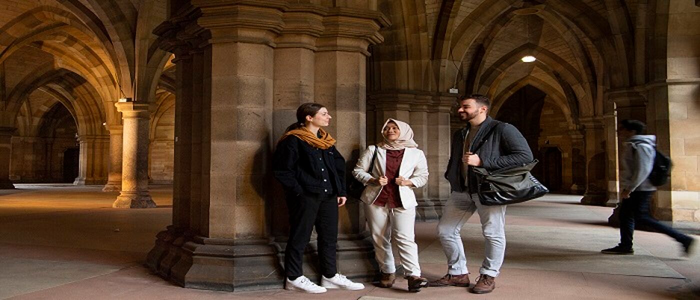 Photo of students in the cloisters
