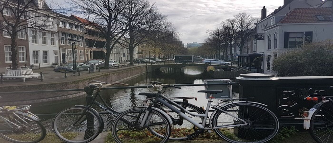 Picture of bicycles beside an Amsterdam canal