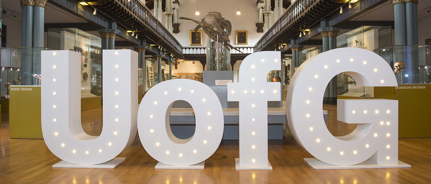 UofG letters in Hunterian
