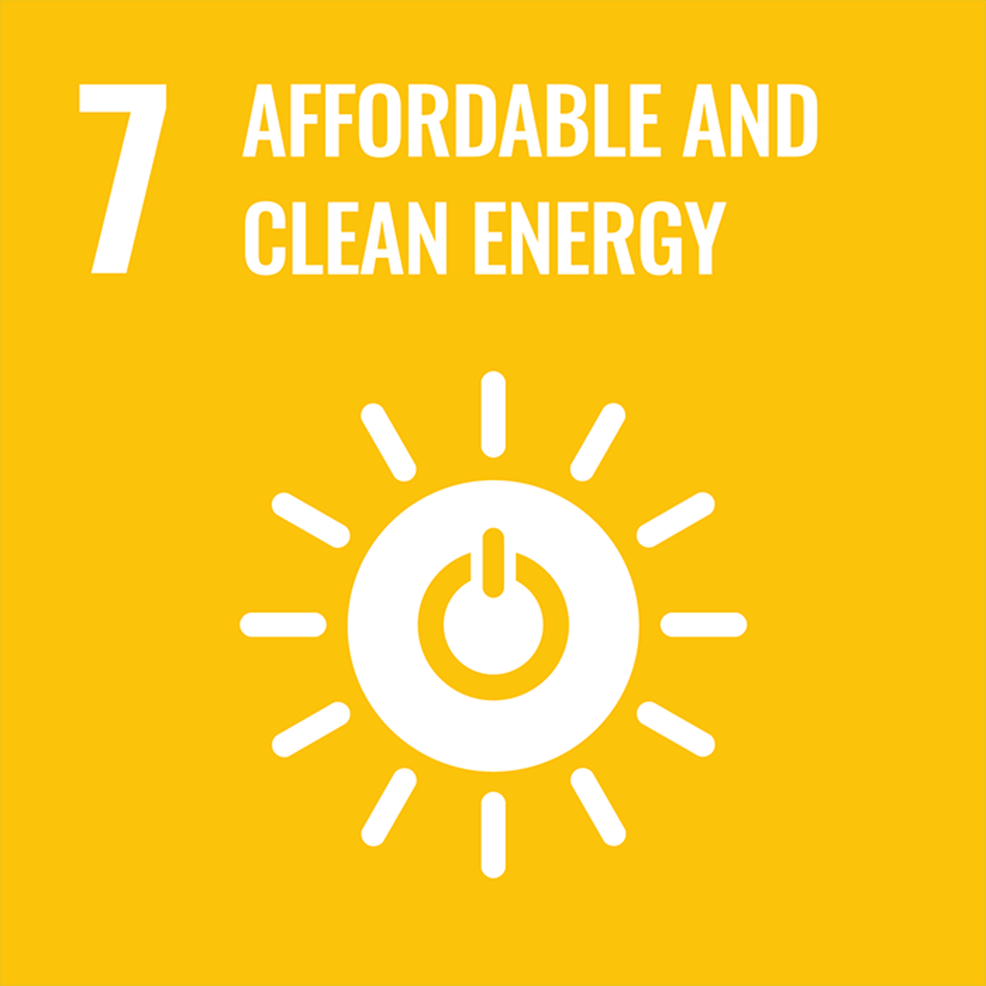 UN Sustainable Development Goal 7: Affordable and clean energy icon