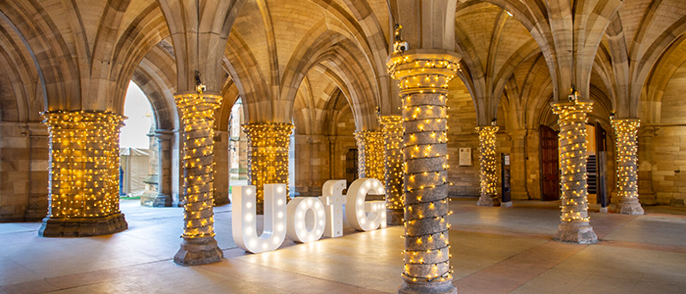 cloisters with lights