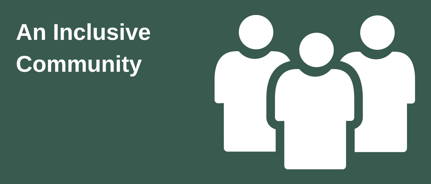 Group of people with the words Inclusive Community