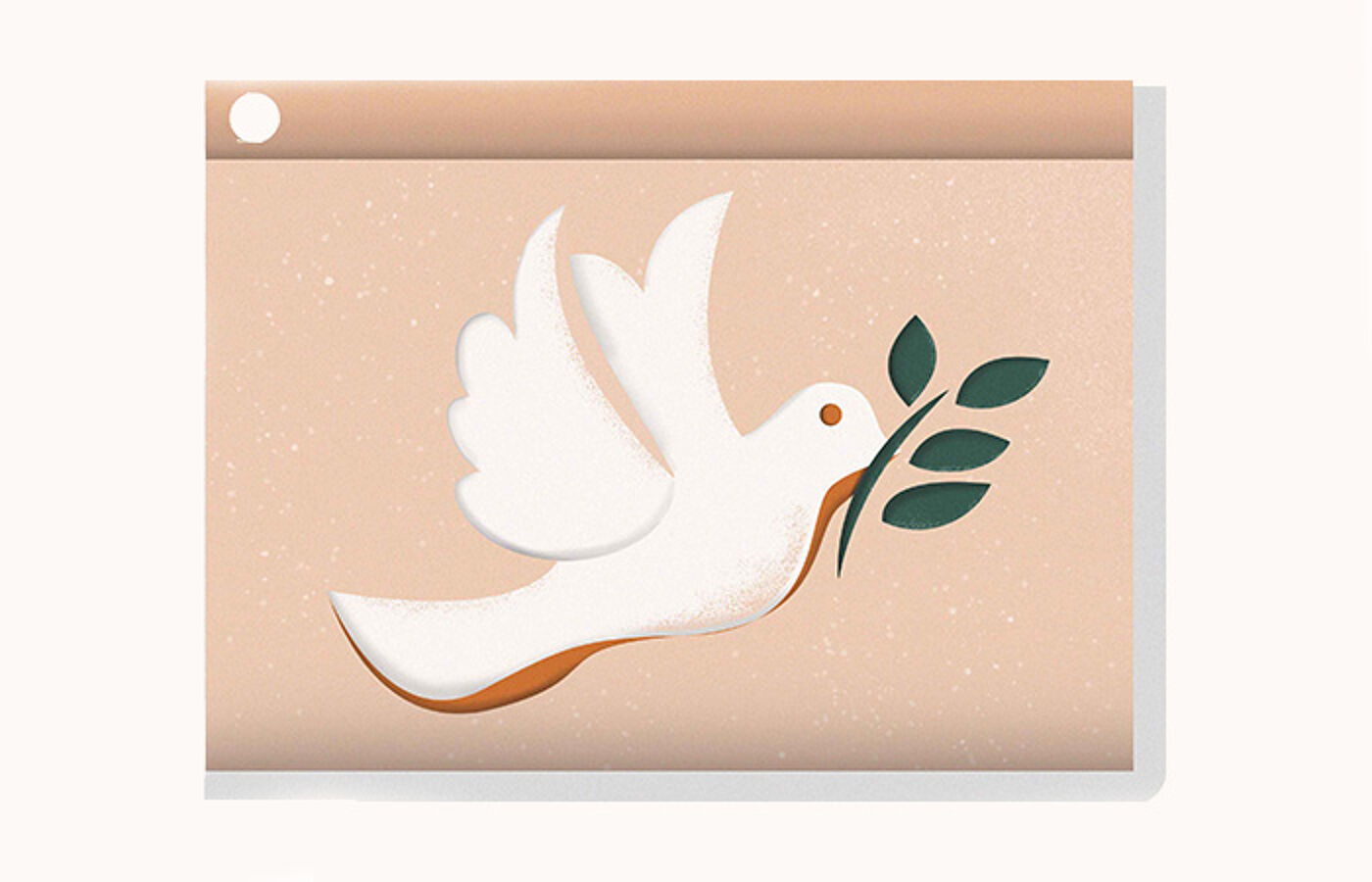 Dove of peace with leaf in mouth