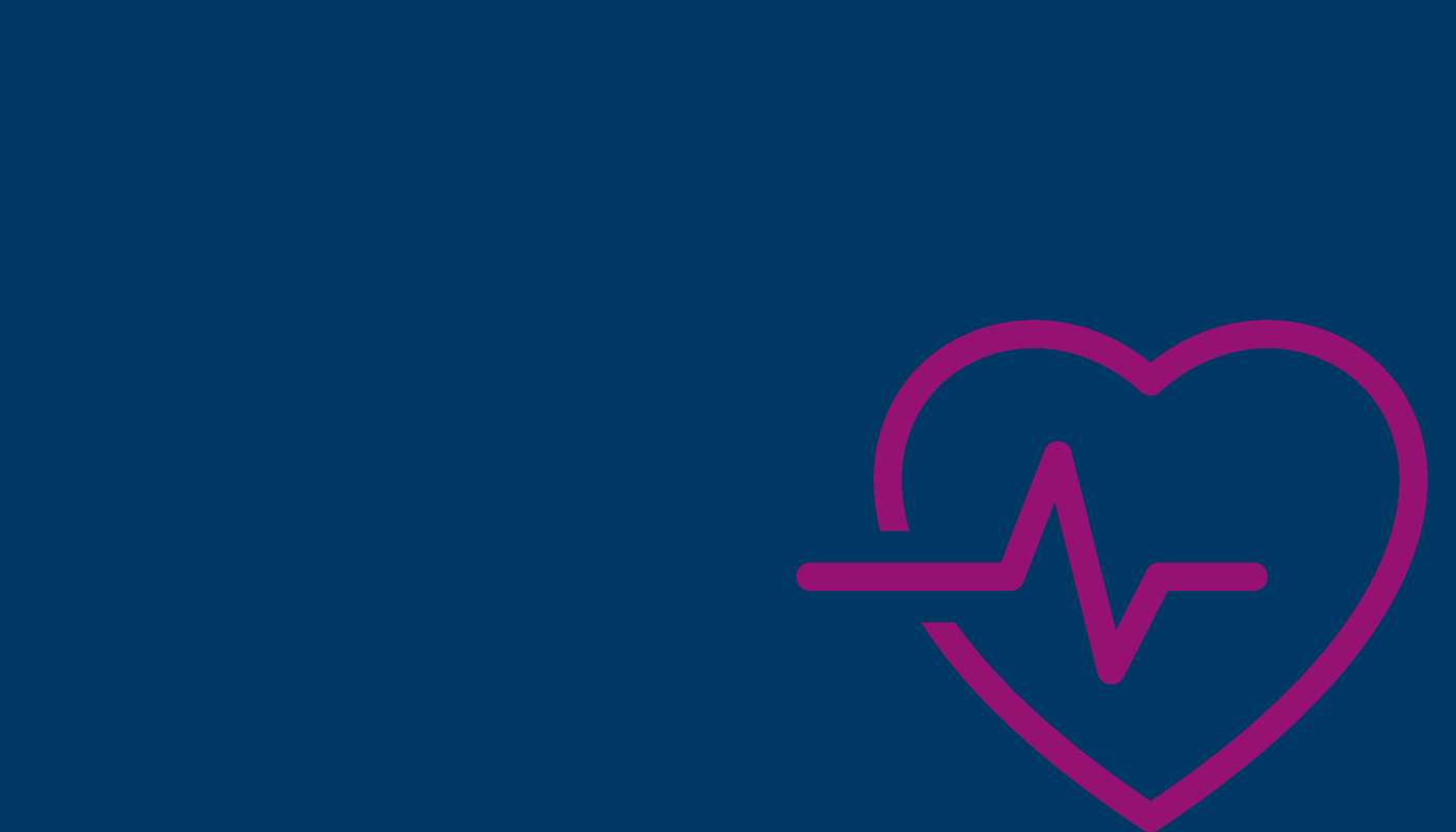 Heart graphic with a heartrate line passing through