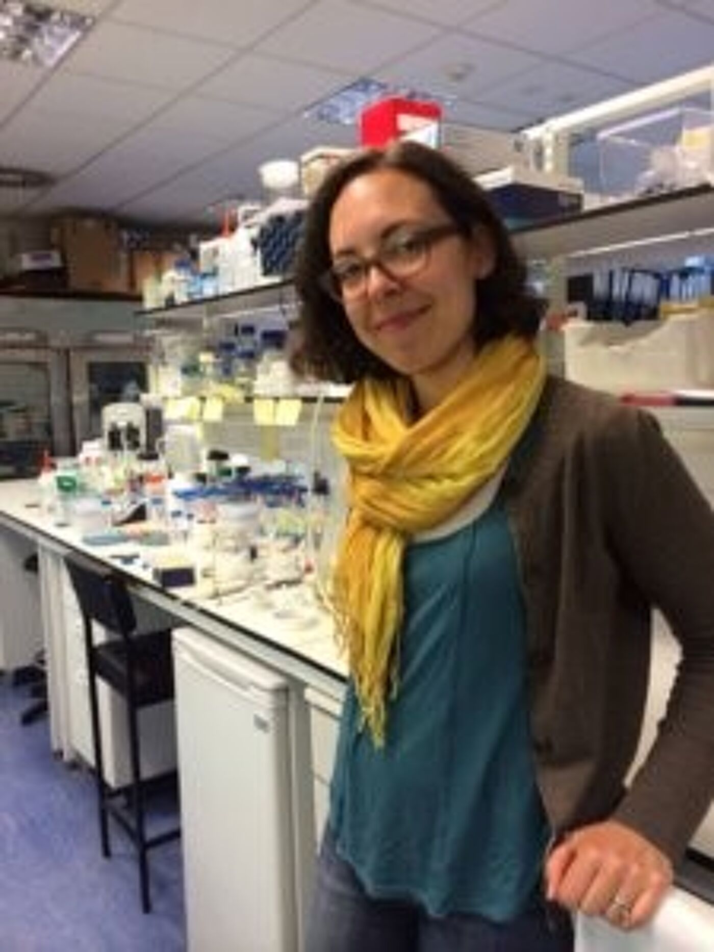 Emily Larson in a biology lab