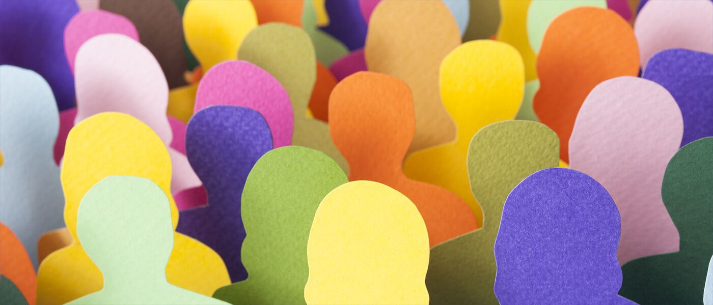 Profiles if heads in varous colours 