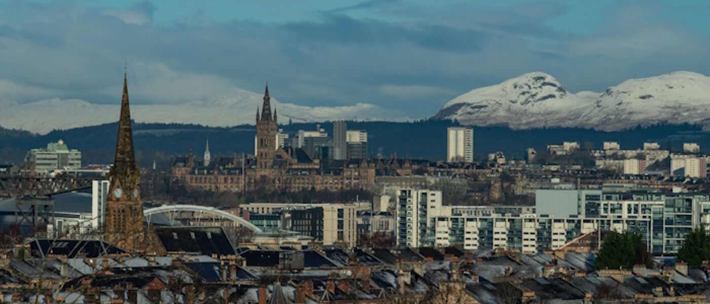 A far shot of the main building from Queens Park in Winter