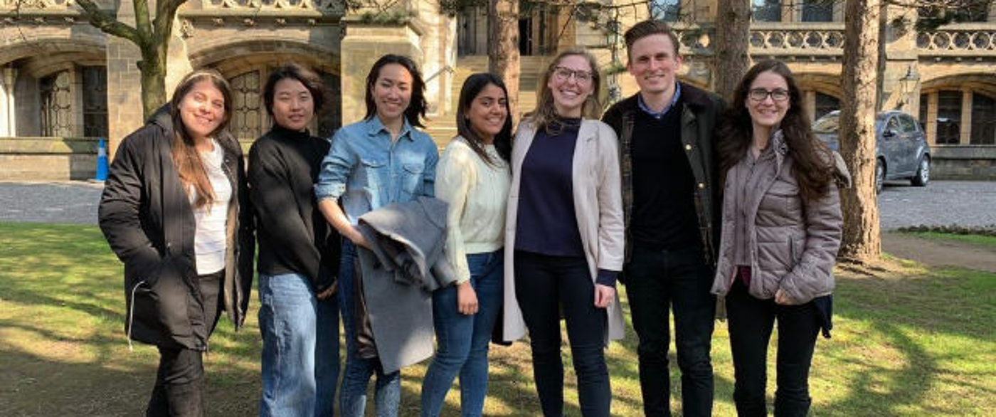 Students pictured, outside University of Glasgow, who are part of the CREATe LLM group