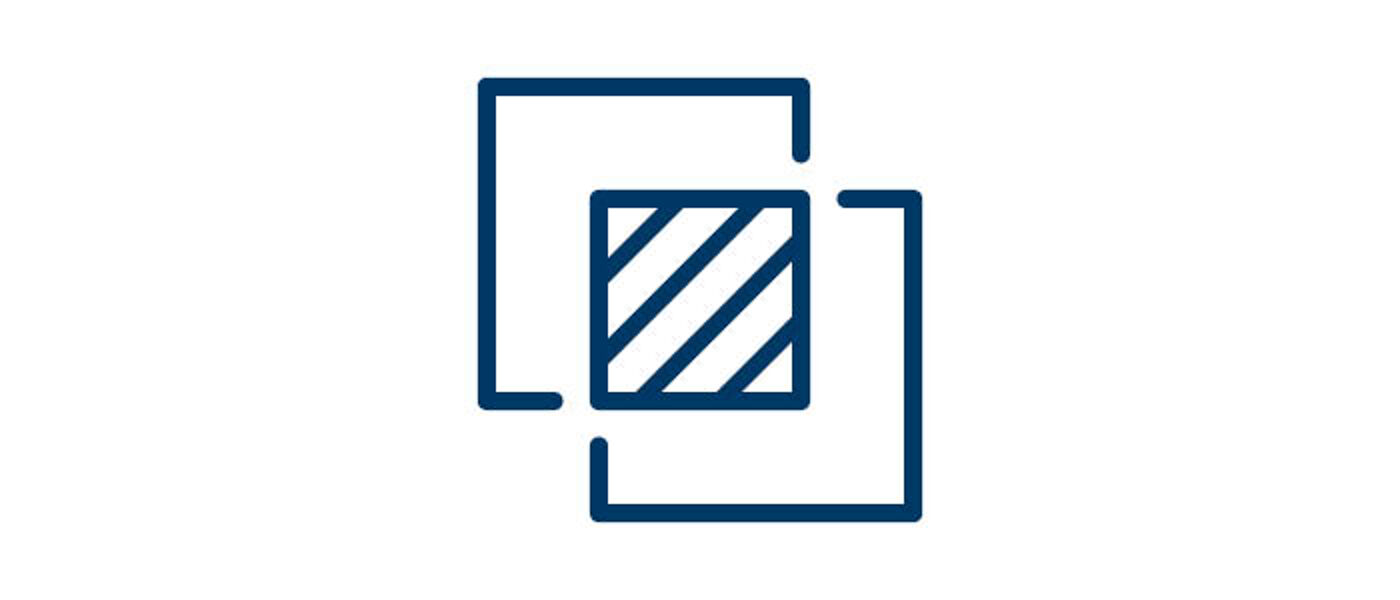 Icon of overlapping building spaces